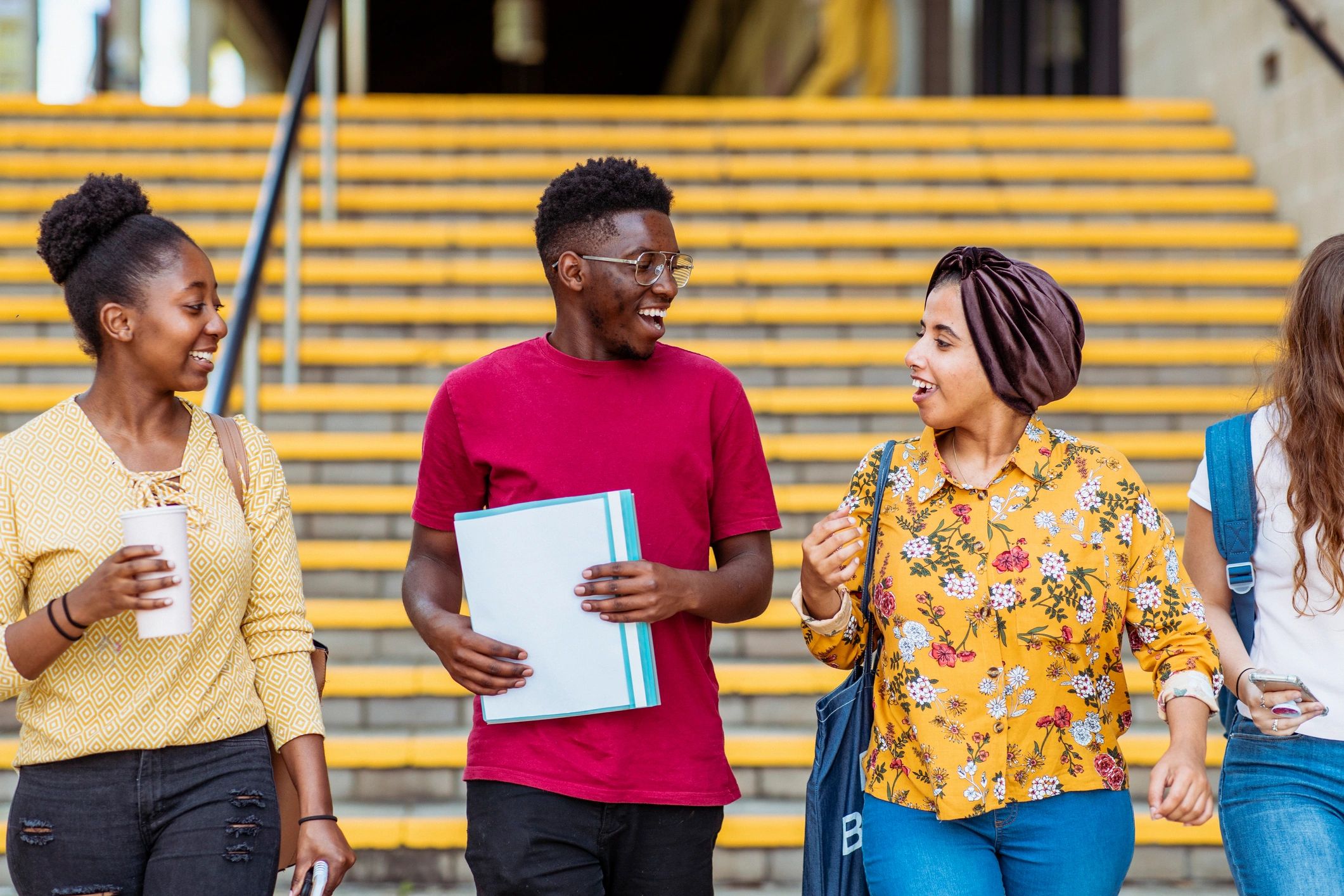 Community members and students together in Nigeria